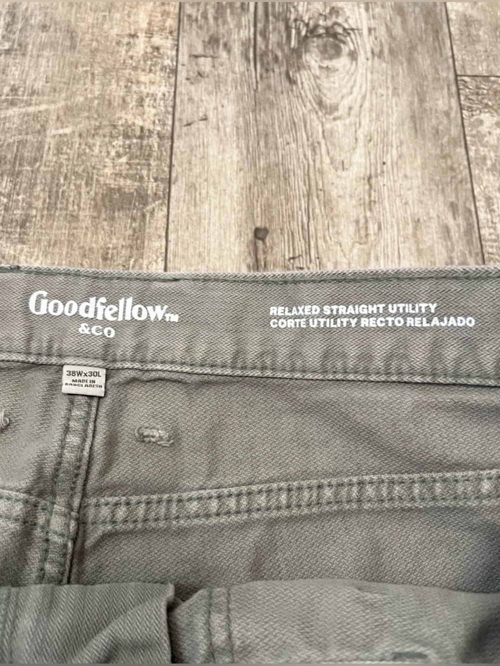 GOODFELLOW & CO Relaxed Straight Utility Carpenter Cargo Pants Green Mens 38X28